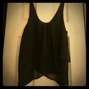 Cute no sleeve black blouse